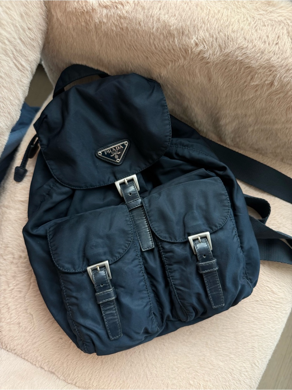 Prada Navy Blue Nylon Backpack